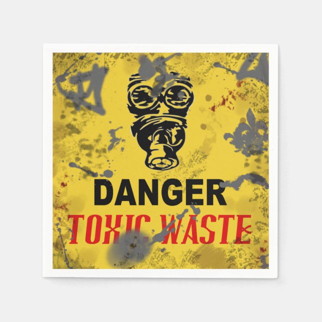 Danger Toxic Waste Halloween  Napkin (Front)