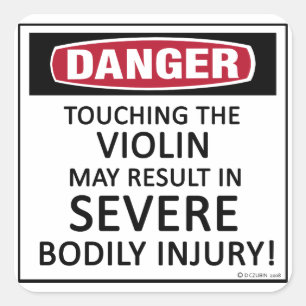Danger Violin Square Sticker