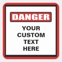 Danger Warning Custom Sticker