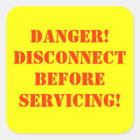 Danger Warning label