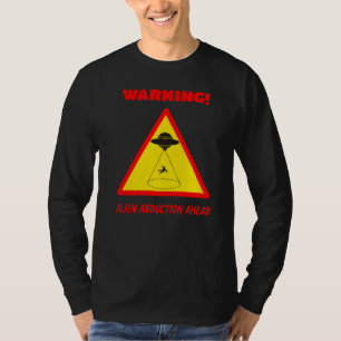 Danger Warning Road Sign Alien Abduction Ahead Pre T-Shirt