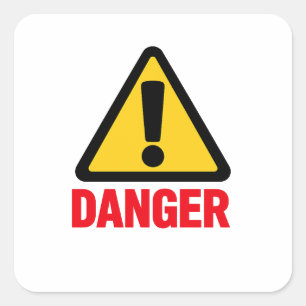 DANGER – Warning Sign Design Square Sticker