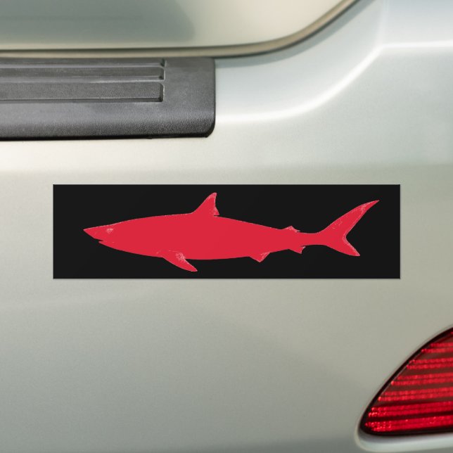 Danger . Wild Shark Bumper Sticker (On Car)