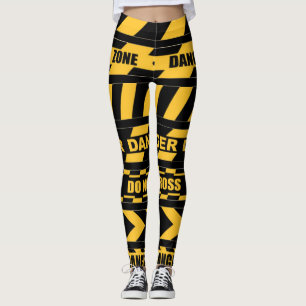 Danger Zone Caution tape design leggings