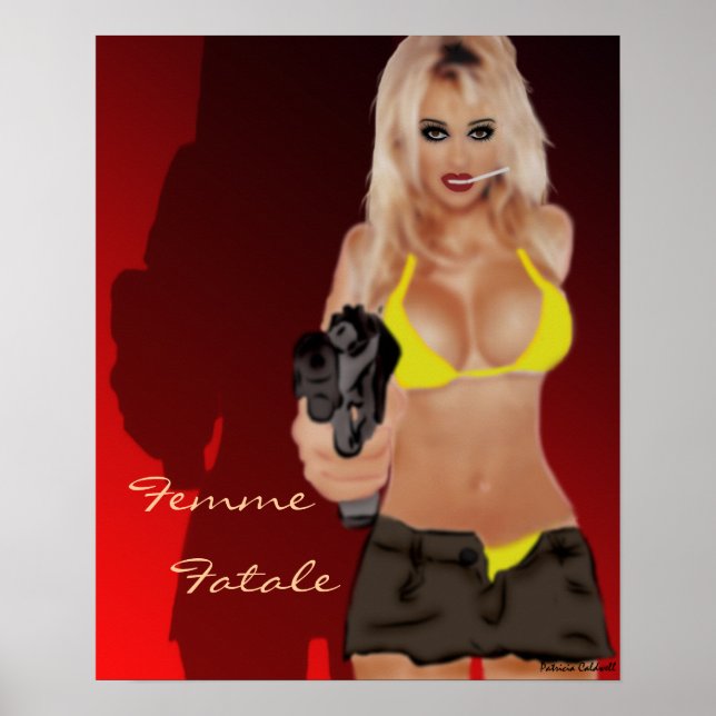 Dangerous Blonde Shadow Femme Fatale Poster (Front)