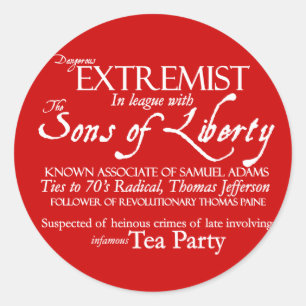 Dangerous Extremist: 18th Century Style Poster Classic Round Sticker