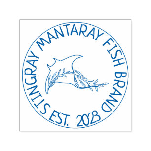 Dangerous Floral Fish Manta ray Self-inking Stamp