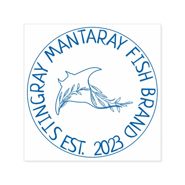Dangerous Floral Fish Manta ray Self-inking Stamp (Design)