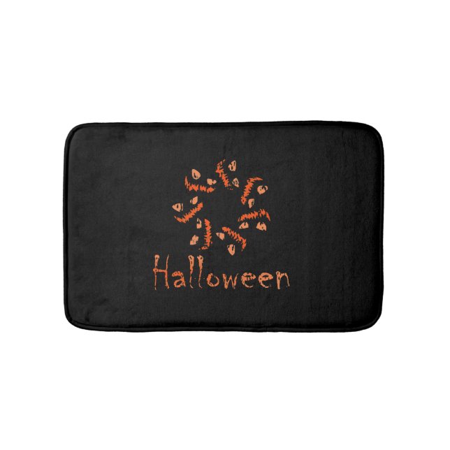 dangerous halloween, happy halloween bath mat (Front)
