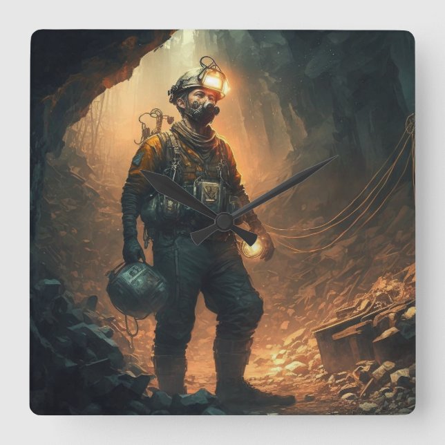 Dangerous Mines Square Wall Clock (Front)
