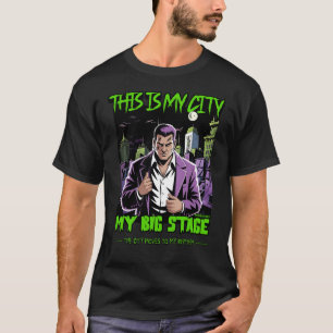 Dangerous Neon City Stage Urban Streetwear Design T-Shirt