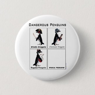 dangerous penguins 2 inch round button
