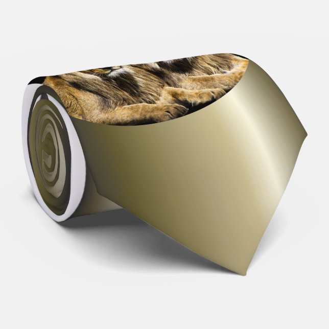 Dangerous Predator Lions Tie (Rolled)