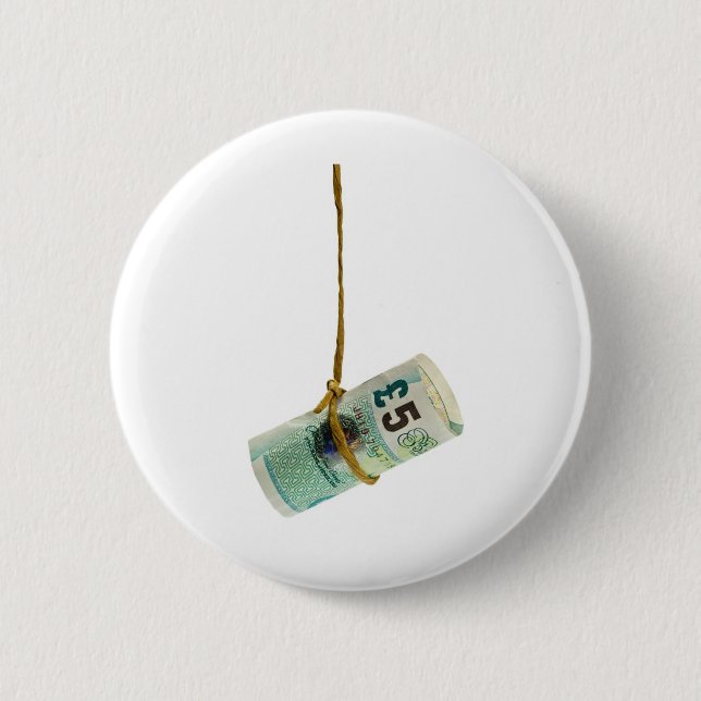 Dangling British pound 2 Inch Round Button (Front)