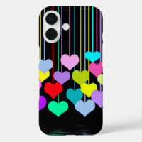 Dangling Hearts On Black