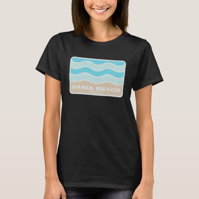 Dania Beach Florida Retro FL Waves Beach Souvenir T-Shirt (Front)