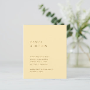 Danice Butter Yellow Modern Wedding Invitation