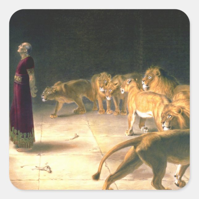 Daniel Answer To King In Lions Den Briton Riviere Square Sticker (Front)