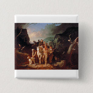 Daniel Boone escorting settlers 2 Inch Square Button