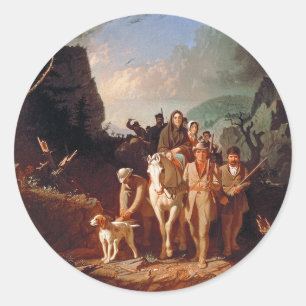 Daniel Boone escorting settlers  Classic Round Sticker