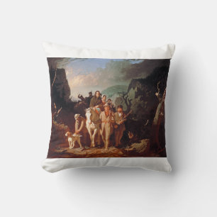 Daniel Boone escorting settlers Throw Pillow