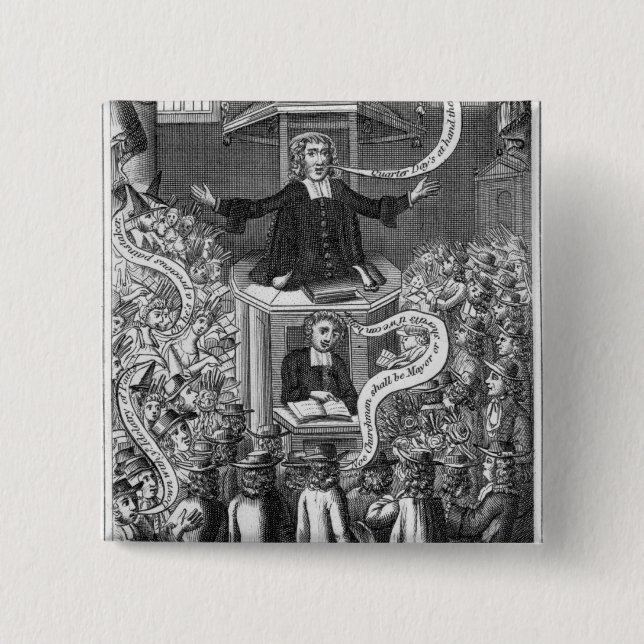 Daniel Burgess, illustration from 'Portraits 2 Inch Square Button (Front)