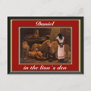Daniel debout dans les lions den carte postale rou