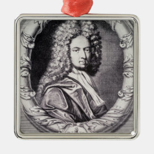 Daniel Defoe, engraved by Michael Van der Gucht Metal Ornament