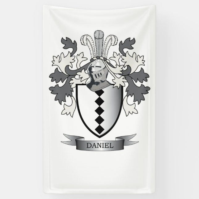 Daniel Family Crest Coat of Arms Banner (Vertical)