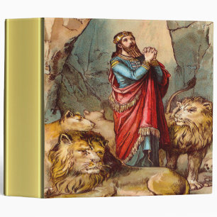 Daniel in the lion`s den gold foil texture binder