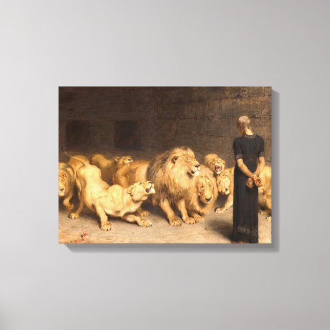 Daniel In The Lions Den 1872 By Briton Riviere Canvas Print (Front)