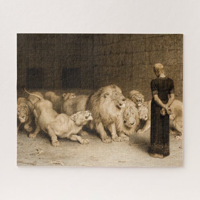Daniel in the Lions Den, 1875 by Briton Riviere Jigsaw Puzzle (Horizontal)