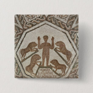 Daniel in the Lions' Den 2 Inch Square Button