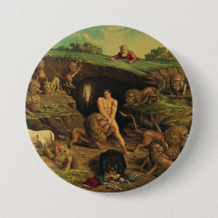 Daniel in the Lions' Den 3 Inch Round Button