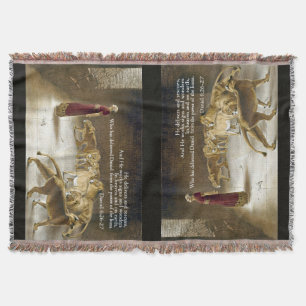 Daniel in the Lion's Den Bible Scripture Christian Throw Blanket