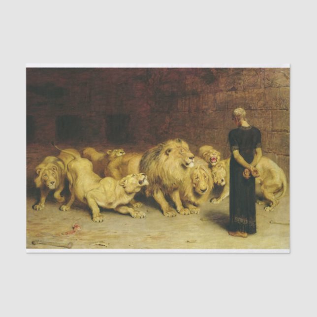 Daniel in the Lions' Den by Briton Riviere Tissue Paper (Front)