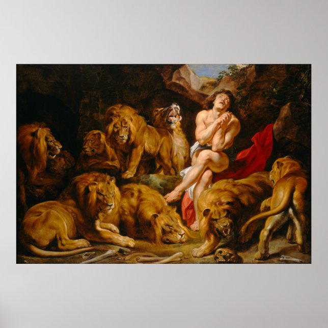 Daniel in the Lions' Den by Peter P. Rubens (1614) Poster (Front)