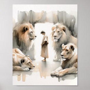 Daniel In The Lions Den, Digital Print, Sketches,  Poster