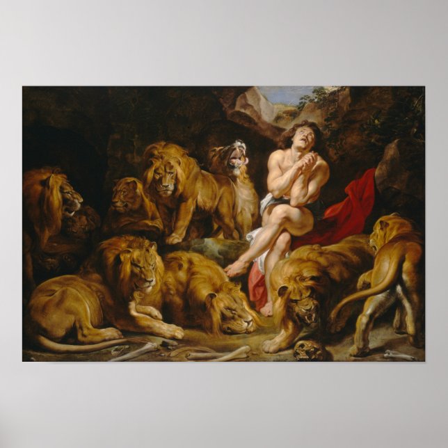 Daniel in the Lion's Den par Rubens - Poster (Devant)