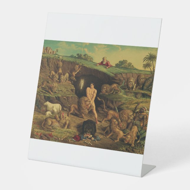 Daniel in the Lions' Den Pedestal Sign (Front)