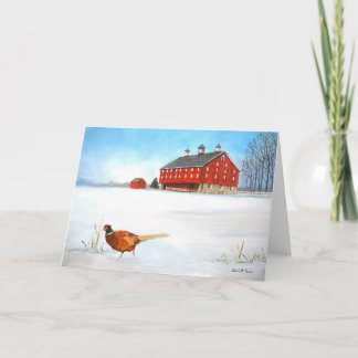 Daniel Lady Farm Visitor Pheasant Art GreetingCard Card