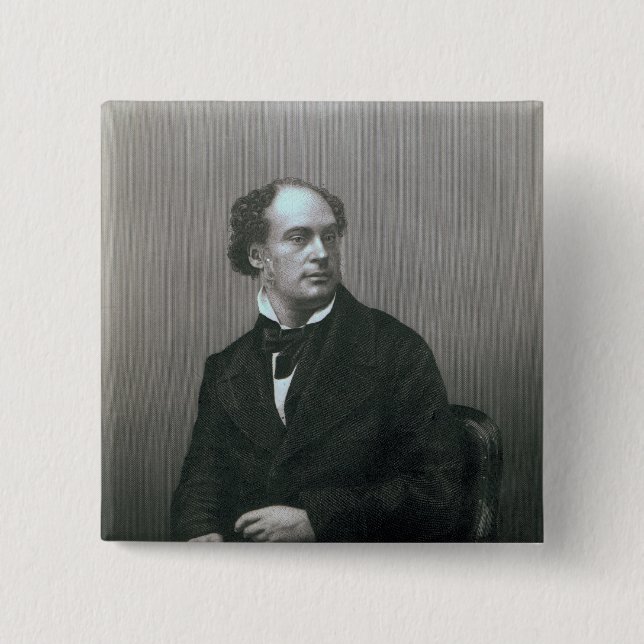 Daniel Maclise, Esq. RA 2 Inch Square Button (Front)