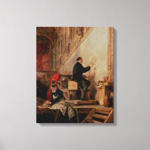 Daniel Maclise  painting his mural Canvas Print