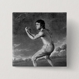 Daniel Mendoza, engraved by Henry Kinsbury, 1789 2 Inch Square Button