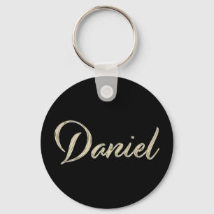 Daniel Name whitegold Button Schlüsselanhänger Keychain