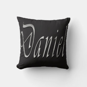 Daniel, Nom, Logo, Coussin à Thon Noir
