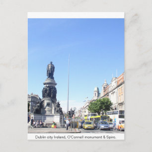 Daniel O'Connell Monument  image & Dublin Spire  Postcard
