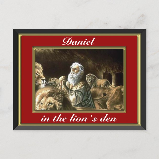 Daniel priant dans les lions den carte postale rou (Devant)