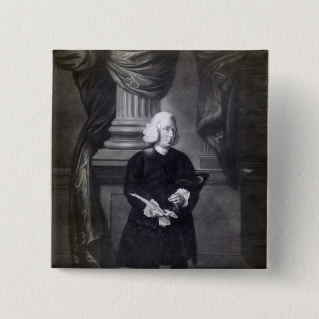 Daniel Race, engraved by James Watson, 1773 2 Inch Square Button (Front)