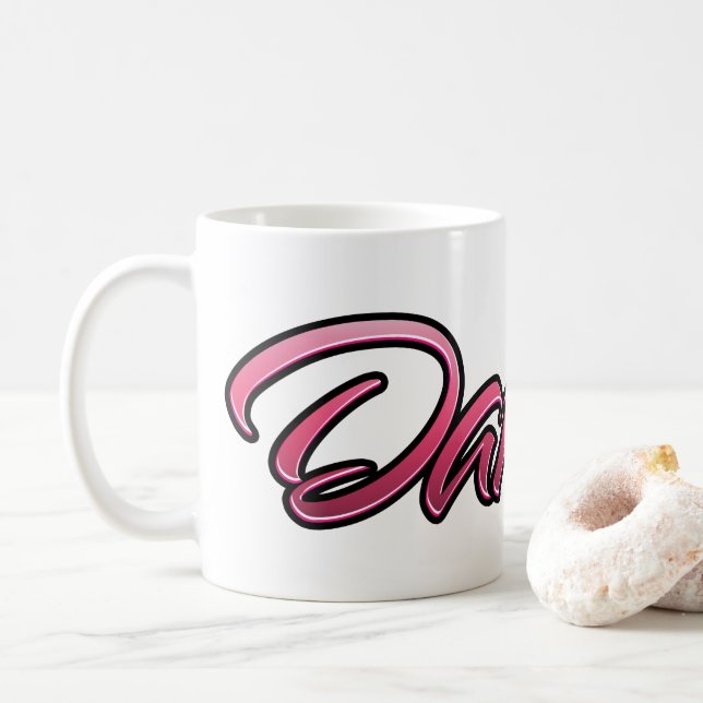 Daniela faded pink cup tea cup coffee cup (With Donut)